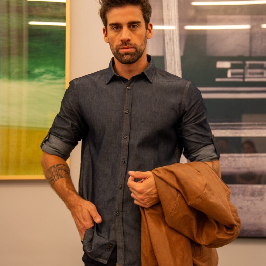 Camisa Manga Longa Denim Style - Imagem 1